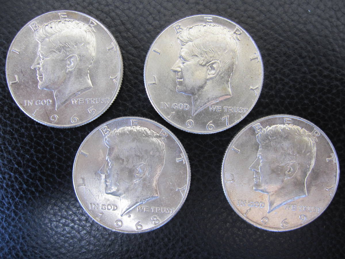 ケネディ ハーフダラー銀貨 (1965，1967，1968、1969年) 銀貨1965年
