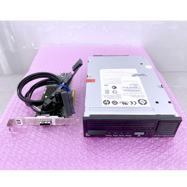 @AR356 秋葉原万世鯖本舗 良品 SAS内蔵 HPE LTO4 Ultrium 1760 SASテープドライブ + HPE SAS9217-4i4e-6Gbps HBA + ケーブル