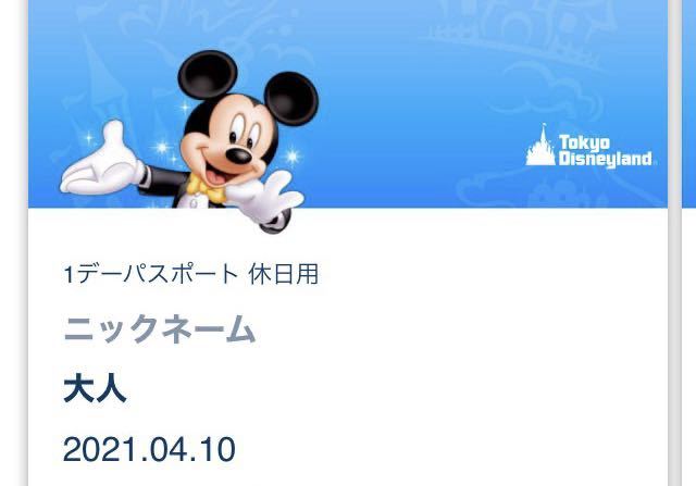 【4月10日】ディズニーランド　大人２枚　ペアチケット