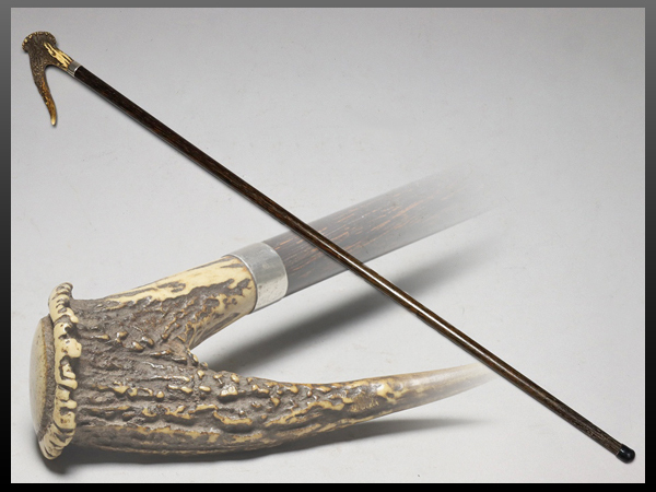 杖 | ステッキ 鹿角彫刻 : 男性用 ハンドメイド Y's canes Life &amp; SHIKA EZO cane（杖） [T-01] 国産歩行杖ステッキ専門メーカー株式会社シナノ