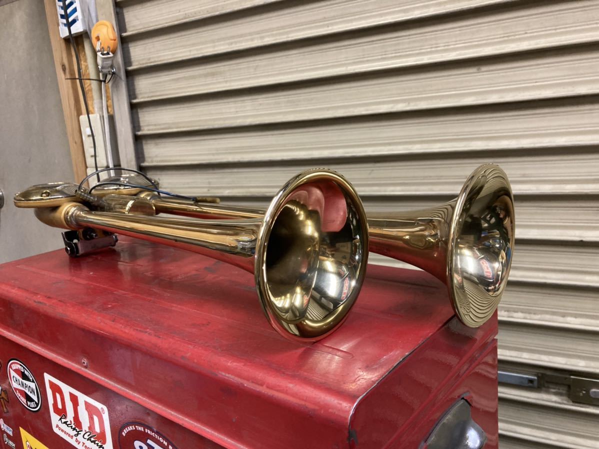 真鍮製バトルロング ヤンキーホーン 中古品 デコトラ レトロ