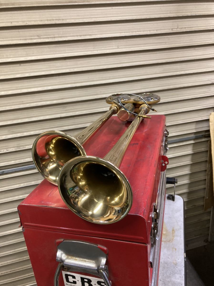 真鍮製バトルロング ヤンキーホーン 中古品 デコトラ レトロ