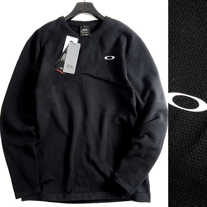 ■OAKLEY オークリー スカル 定価9千 軽量 吸汗速乾 4WAYストレッチ 長袖ニット トレーナー ゴルフウェア FOA400154 02E XL▲022▼bus4352a