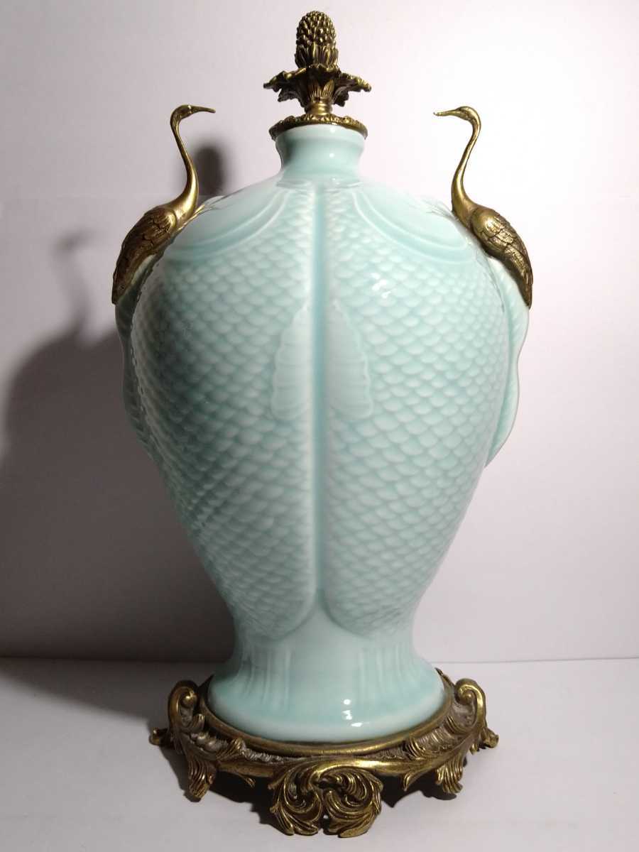 茶道具 青花 山水紋 嘉慶年製 款 蓋置 DT336 茶道具 青花 山水紋 嘉慶