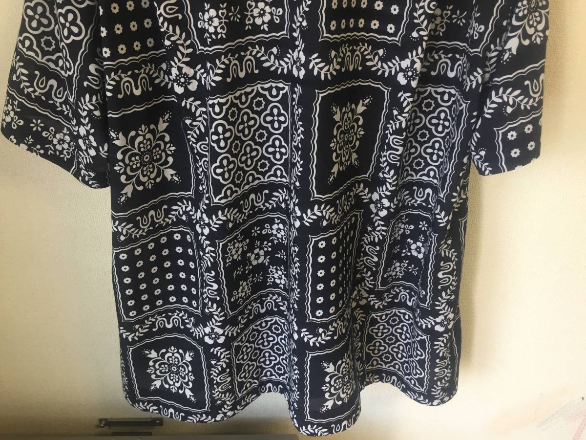 21ss sacai Archive Print Mix Shirt size1 navy 2回着用美品タグ完備 