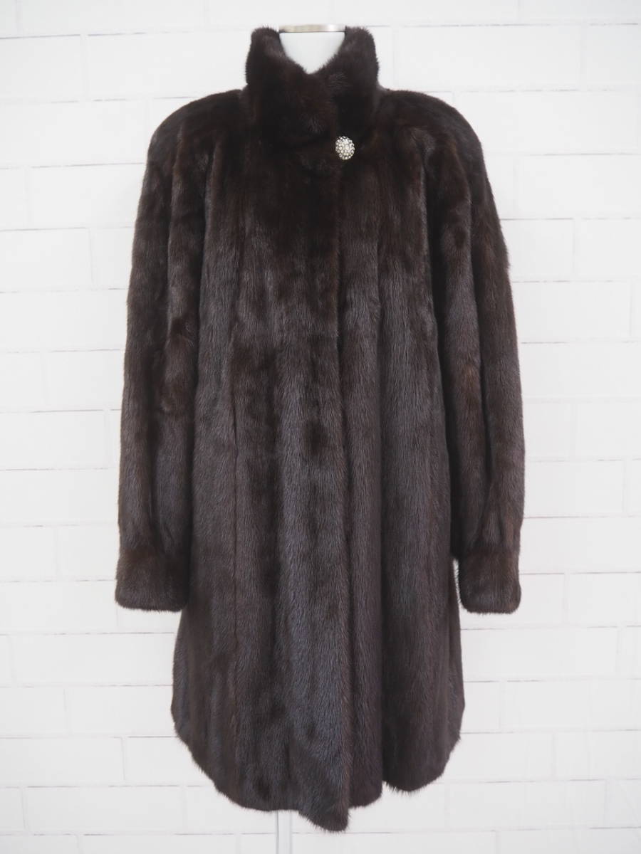ダークミンク セミロングコート 着丈89㎝ SAGAゴールド(ミンク)｜売買