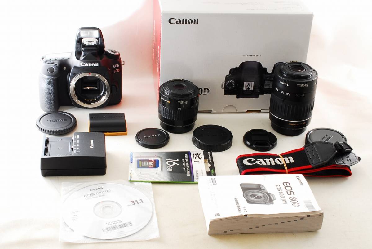 〓新品級〓 Canon キヤノン EOS 80D 超望遠 Wレンズセット ☆ ダブル 