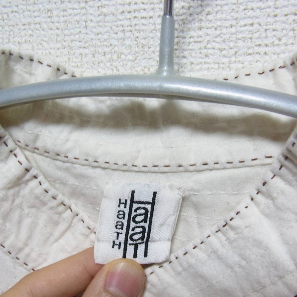 ​【希少】HaaT ISSEY MIYAKE 総柄 刺繍 スタンドカラー シャツ HaaT ハート イッセイミヤケ コットンシャツ 3 刺し子 HaaT MIYAKE