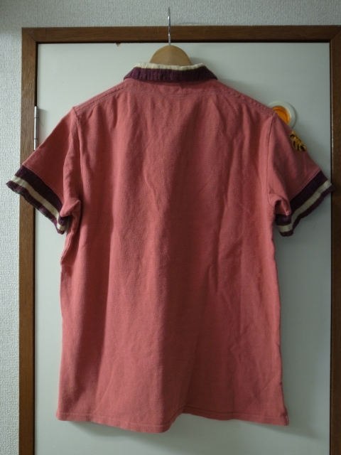 KAPITAL ◇ スカ刺繍 鬼鹿の子ポロシャツ ピンク サイズ2 半袖 ニット