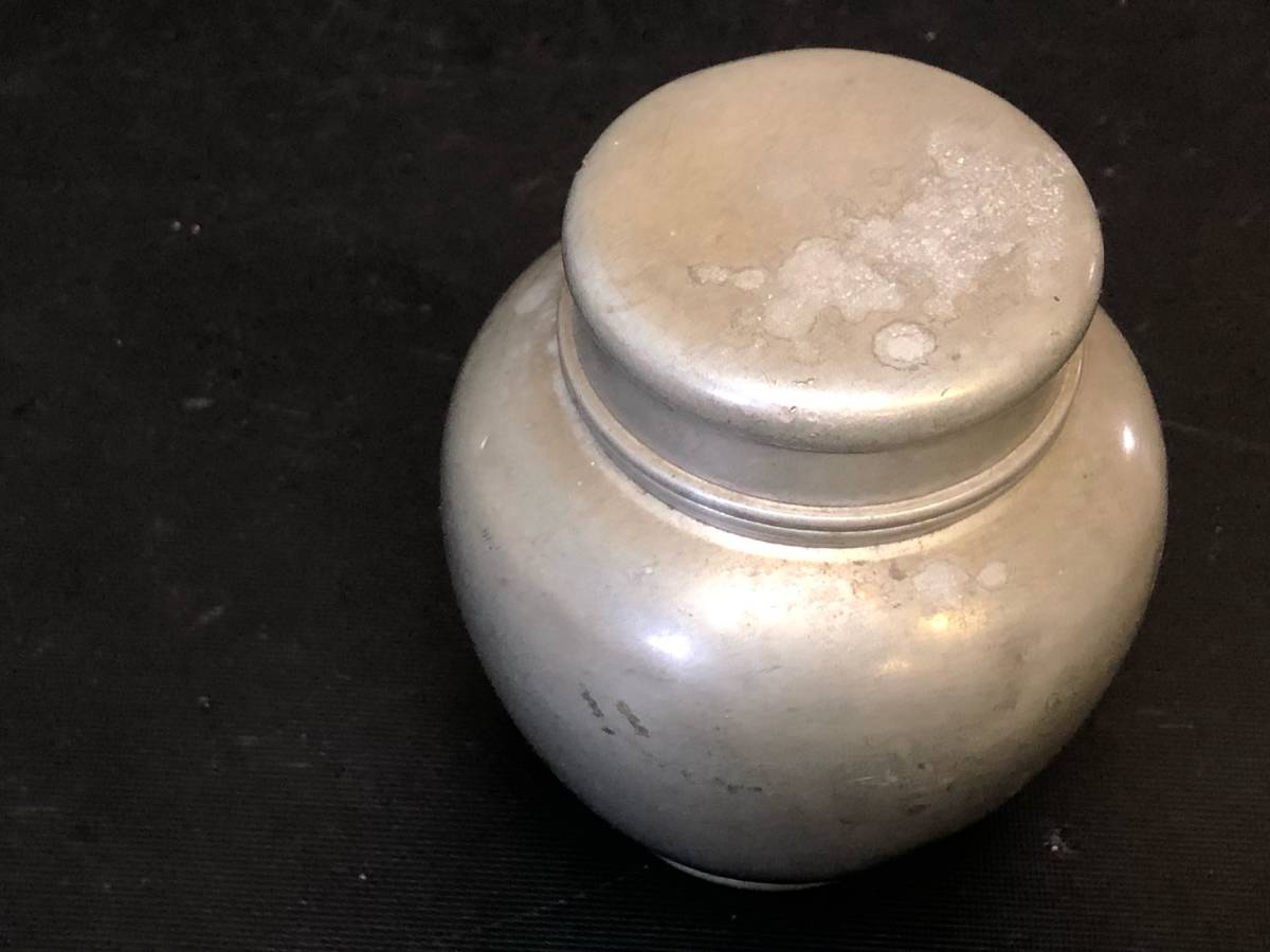 茶入 煎茶道具 茶心壺 古錫 茶筒 茶壷 茶器 錫製 茶壺 茶道具 「