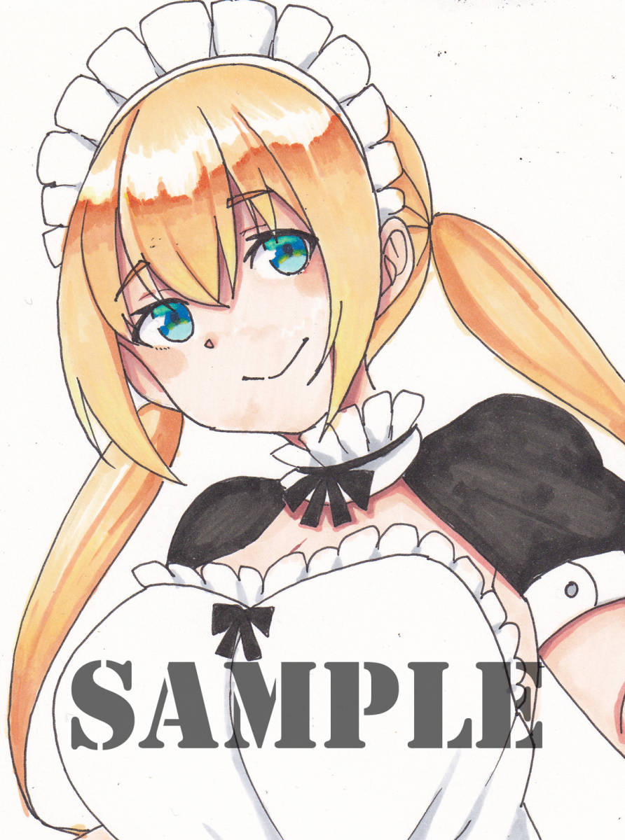 オリジナル 手描きイラスト メイド A4 イラスト 手描き - Yahoo
