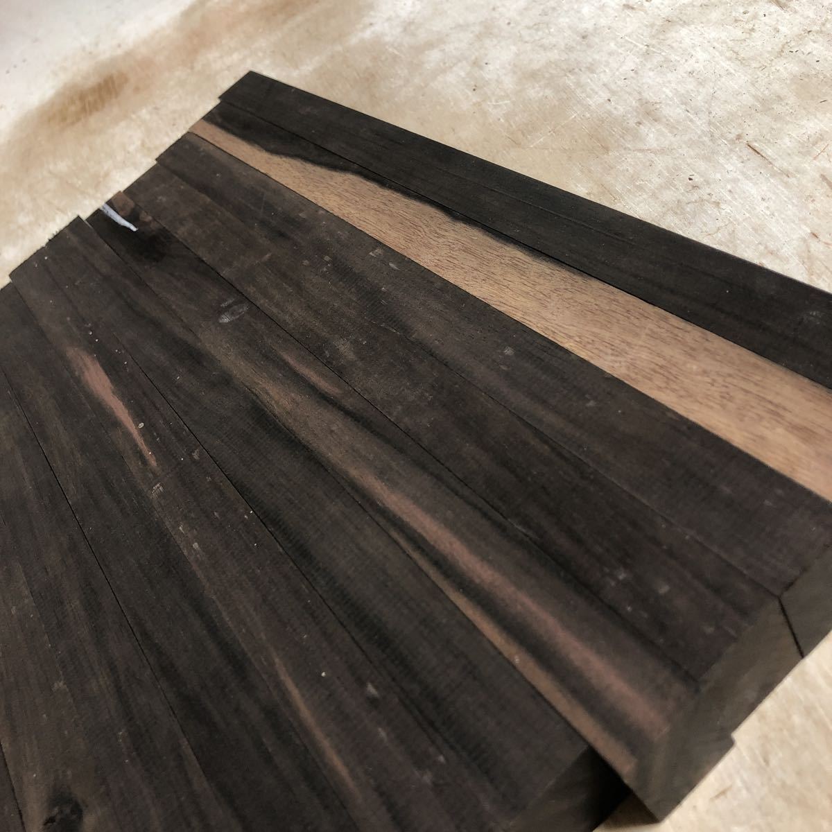 黒檀 角材15本セット 送料520円 黒檀 角材の通販 2枚セット 材料
