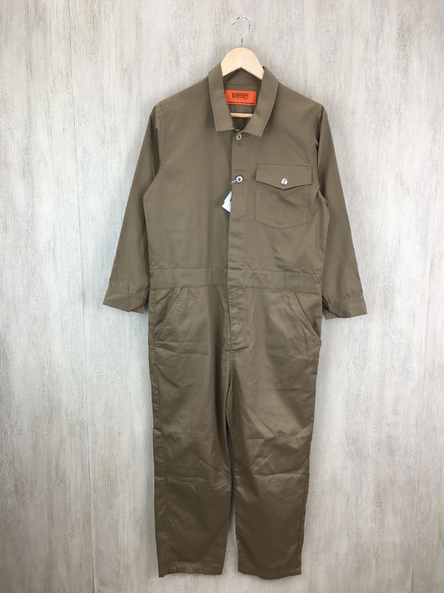 UNIVERSAL OVERALL◆オールインワン/フリー/ポリエステル/ベージュ/無地/ジャンプスーツ