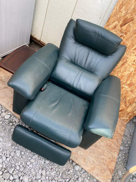 中古品】富士ファニチア 一人掛け リクライニング ソファ サイド 