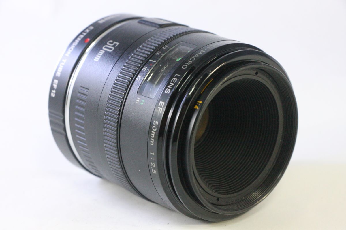 実用★キヤノン Canon EF 50mm F2.5 コンパクトマクロ★極薄クモリ★AE346