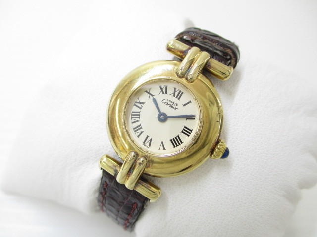 2103HKW037 Cartier カルティエ マストコリゼ ヴェルメイユ 590002 クオーツ レディース腕時計 925刻印有