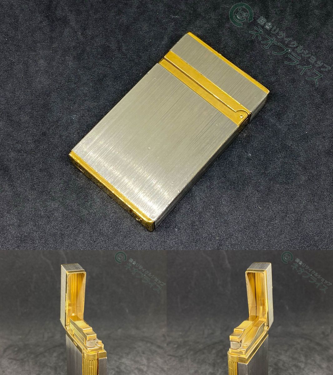 Chapado en Laton ゴールドコンビ　Lcg　デュポンの音 ◇N3274 快音 STDupont デュポン ガス ライター モンパルナス サロメ