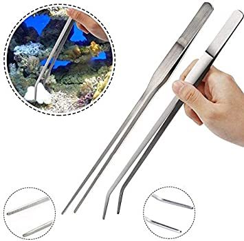 4点セット 水槽ピンセット 水草トリミング ハサミ ステンレス 水族館用 実用 便利 多機能 収納バッグと清潔布4枚付き_5