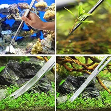 4点セット 水槽ピンセット 水草トリミング ハサミ ステンレス 水族館用 実用 便利 多機能 収納バッグと清潔布4枚付き_9
