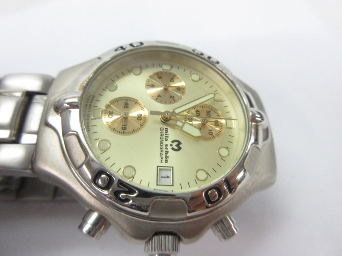H-6655】美品 mila schon ミラショーン クロノグラフ OS10-A0587 