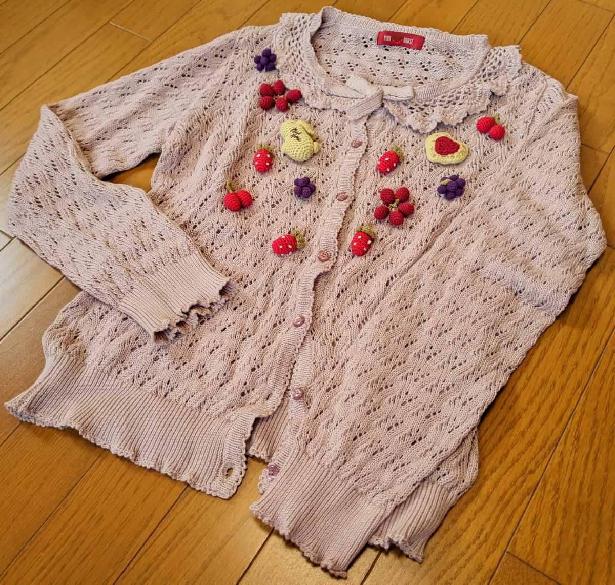 ピンクハウス スイーツモチーフ付き ニット カーディガン pinkhouse  