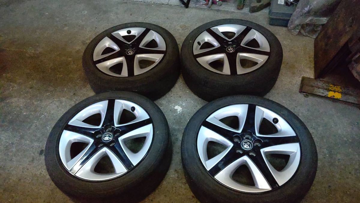 50系プリウス純正AW＆タイヤ 215/45R17インチ ツーリングアルミホイールブリヂストンレグノZVW50 ZVW51 ZVW55 WISH ZVW30流用