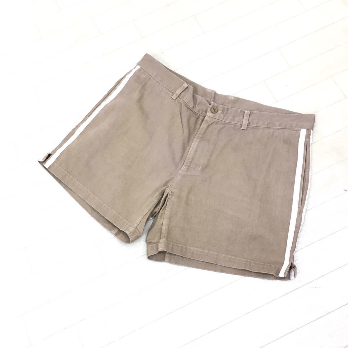 Y290 MR.GENTLEMAN ミスタージェントルマン ハーフパンツ ショートパンツ デニム パンツ サイドライン XL メンズ ボトムス ベージュ