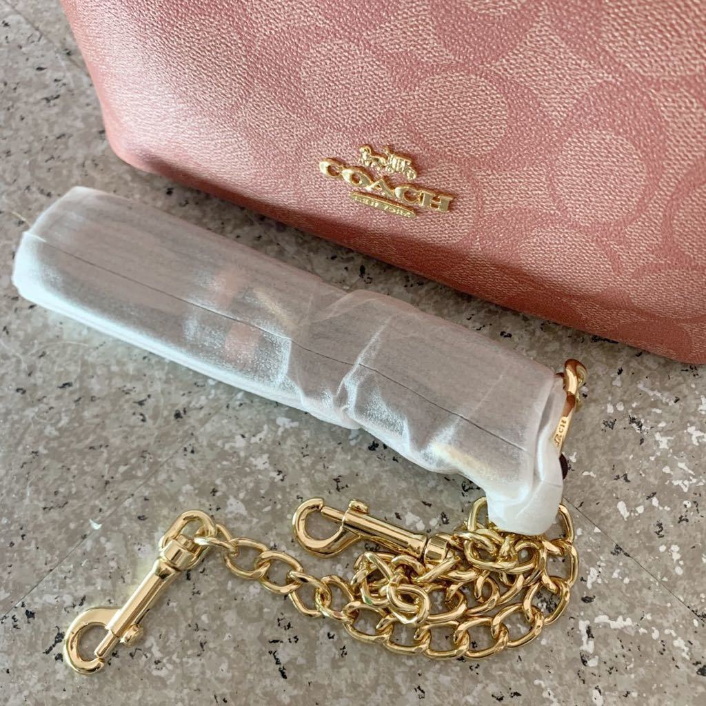 COACH コーチ ポーチ ショルダー ピンク がま口 C1452 NORA キスロック