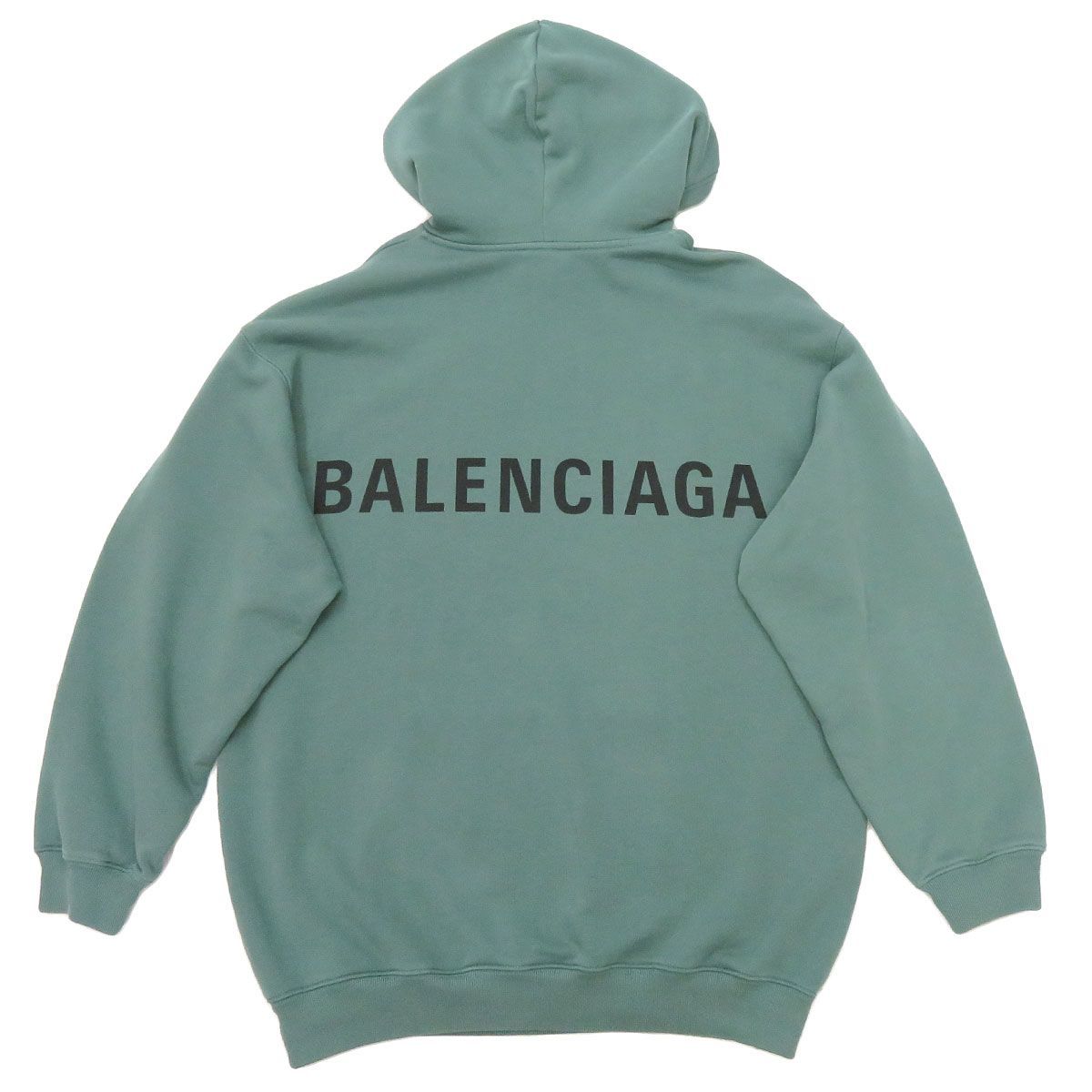 バレンシアガ バックロゴ プルオーバー パーカー 19AW グリーン メンズ 