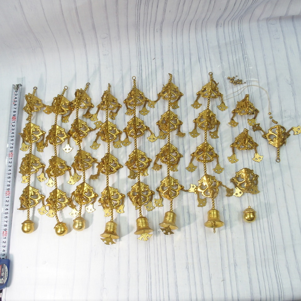 ヨウラク 珱珞） 金メッキ 院玄瓔珞（ようらく （1対） 真鍮 ｜瓔珞
