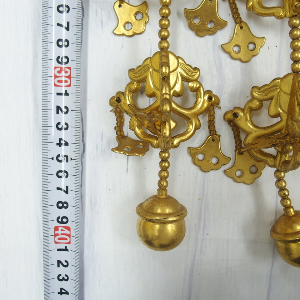 ヨウラク 珱珞） 金メッキ 院玄瓔珞（ようらく （1対） 真鍮 ｜瓔珞