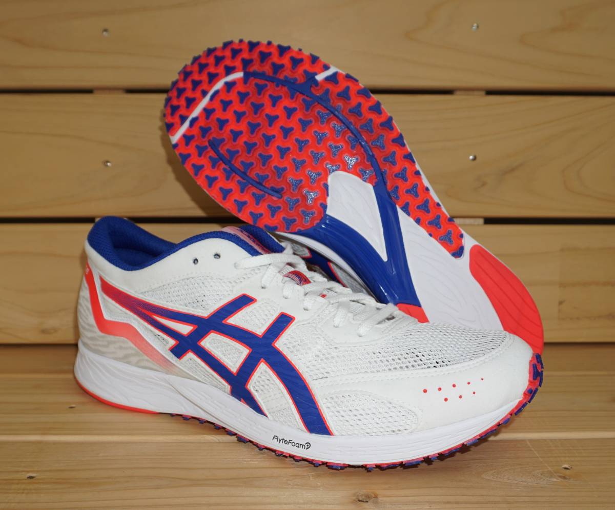 アシックス ターサーエッジ 25cm ホワイト/ブルー asics TARTHEREDGE ランニングシューズ