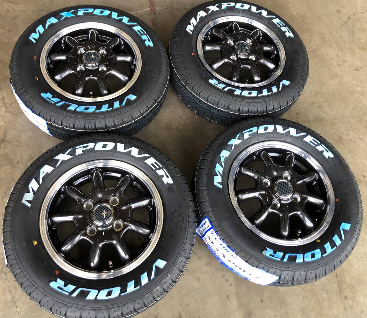 ホワイトレター 165/70R12 + JP STELY Bany アルミホイール 4本セット ハイゼット エッセ ミラ アトレー Nバン等に ...