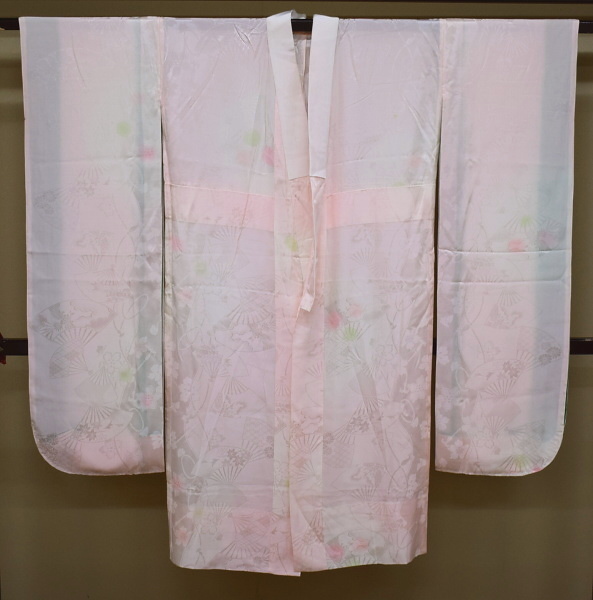  凛々Ⅱ：A18-22 品 正絹 振袖用 長襦袢 ピンクぼかし 扇子 花(仕立て上がり)｜売買されたオークション情報、yahooの商品情報をアーカイブ公開 - オークファン 仕立て上がり