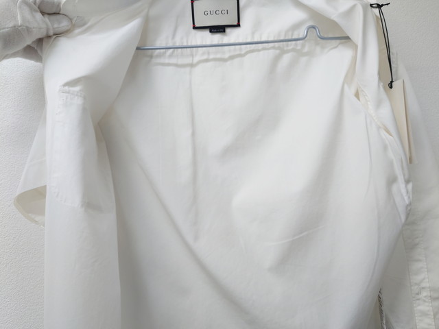 本物 GUCCI グッチ 蜂刺繍 ダブルポケット 半袖シャツ 39 15 1/2  