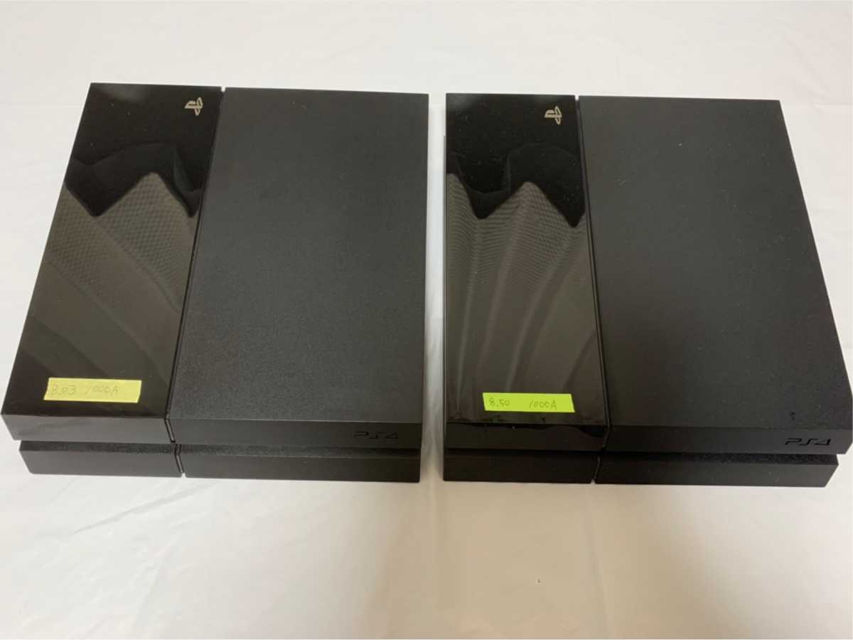 【動作良好】SONY ソニー PS4 CUH-1000 500GB ブラック ジェットブラック 本体 プレステ4 まとめ 2台 セット　動作確認済み　FW8.03 FW8.50_1