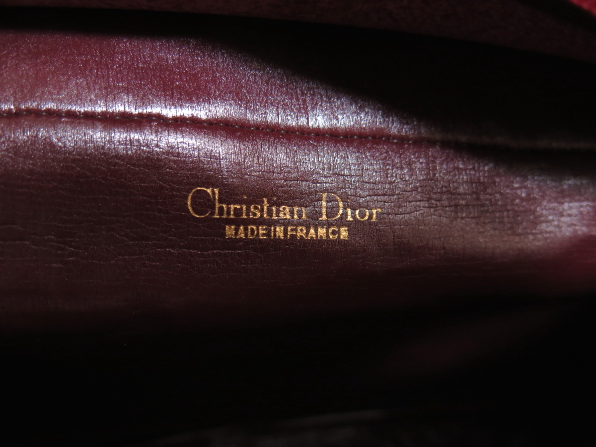 ●美品●Christian Dior ディオール●トロッター●キャンバス カーフ レザー 本革●ショルダー バッグ●ボルドー●ヴィンテージ●Js19826 Dior Christian トロッター 中古美品 原宿店限定クリスチャンディオール ネイビー