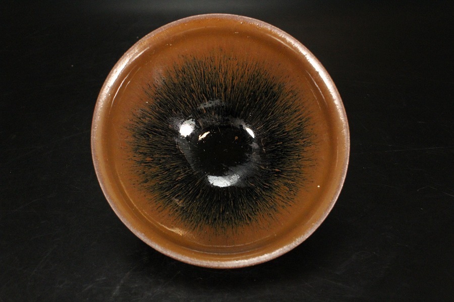 唐物 天目茶碗 工芸品 茶道具伝来(YB496) 銀閣中国美術 宋 乃木目 |