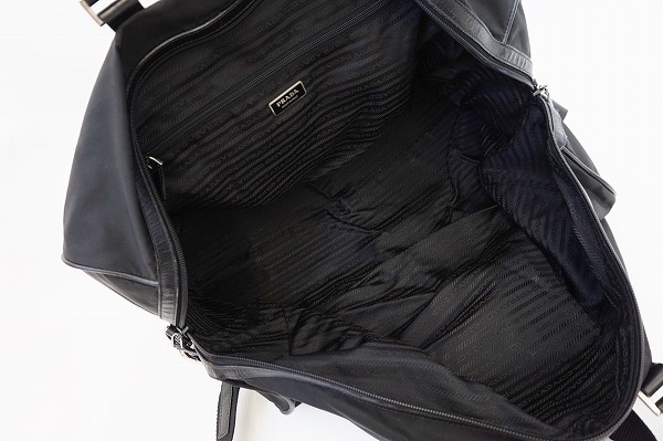 #aub プラダ PRADA ボストンバッグ トラベルバッグ TESSUTO SAFFIANO V20S 旅行鞄 ショルダー付き 黒 メンズ [611201]