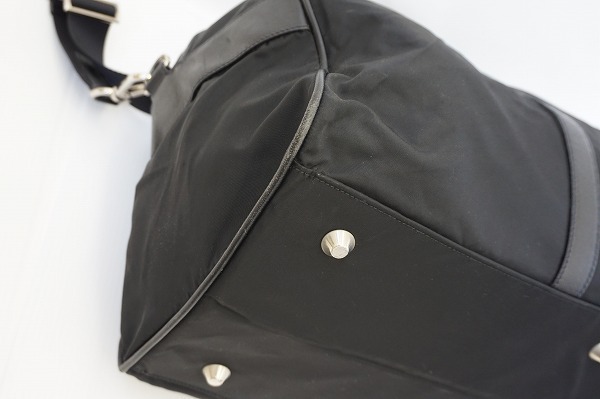 #aub プラダ PRADA ボストンバッグ トラベルバッグ TESSUTO SAFFIANO V20S 旅行鞄 ショルダー付き 黒 メンズ [611201]