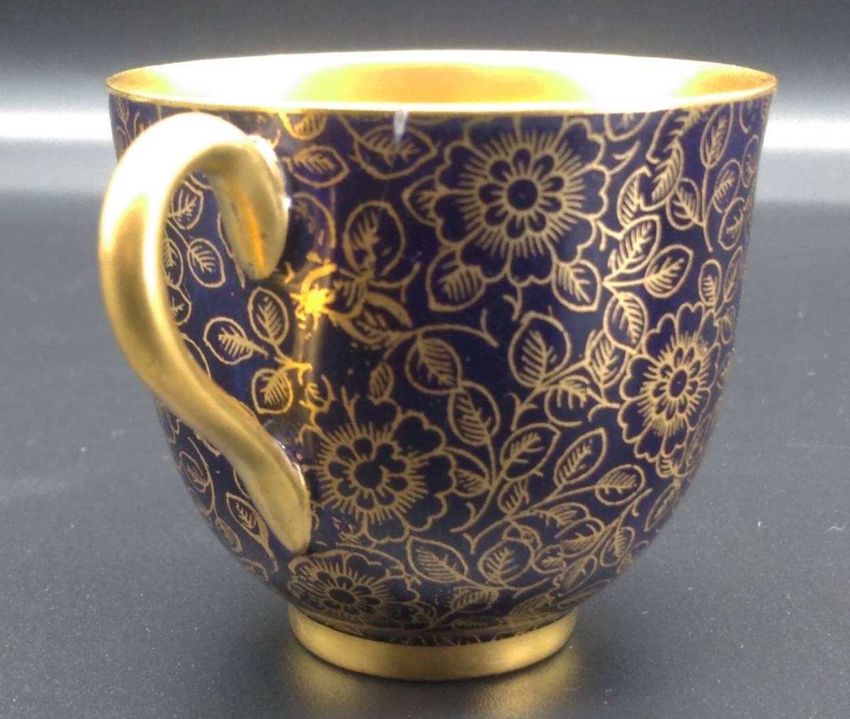 ROYAL WORCESTER ロイヤルウースター 金彩 コバルト 花柄 デミタス