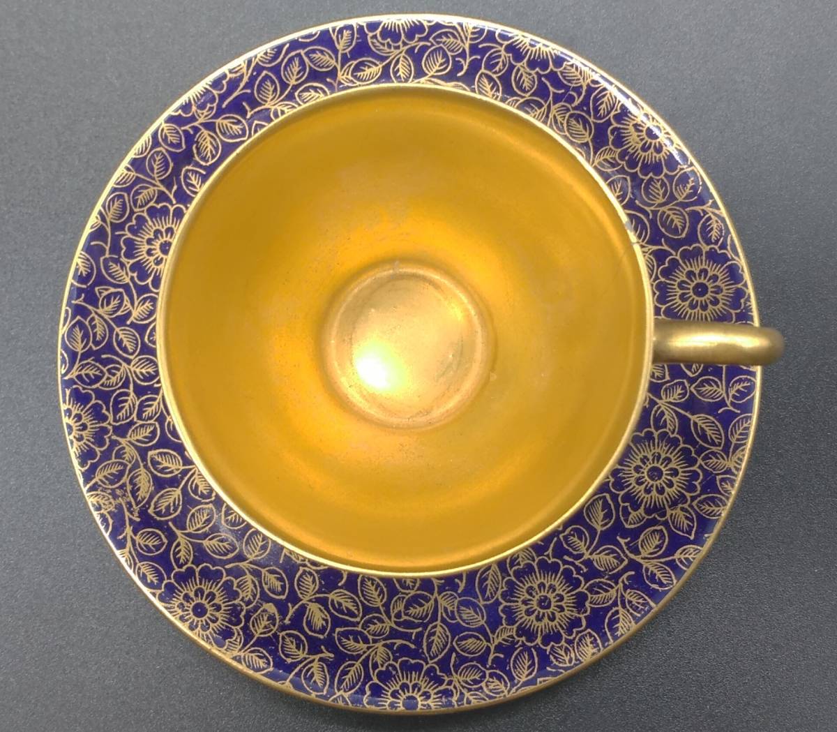 ROYAL WORCESTER ロイヤルウースター 金彩 コバルト 花柄 デミタス