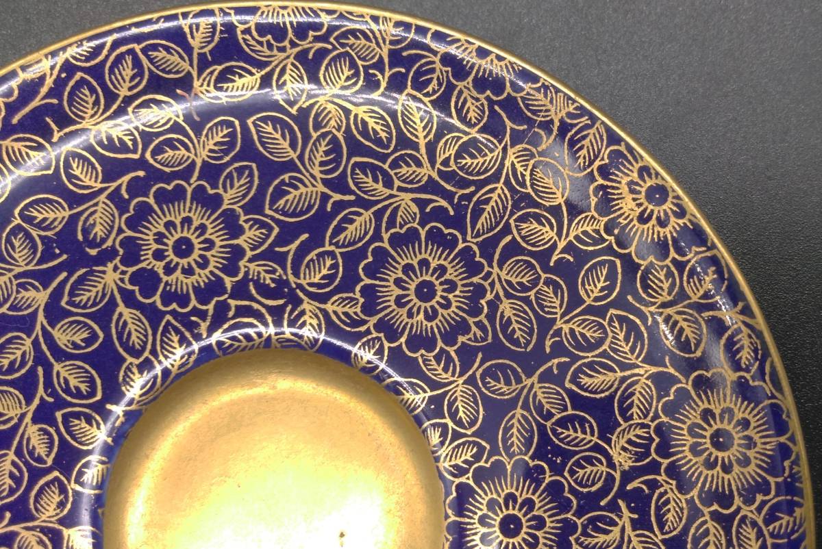 ROYAL WORCESTER ロイヤルウースター 金彩 コバルト 花柄 デミタス