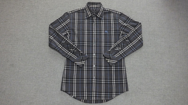 Burberry Black Label 長袖シャツ　ノバチェック　ブラック　L バーバリーブラックレーベル ノバチェック 長袖 シャツ 2 BURBERRY