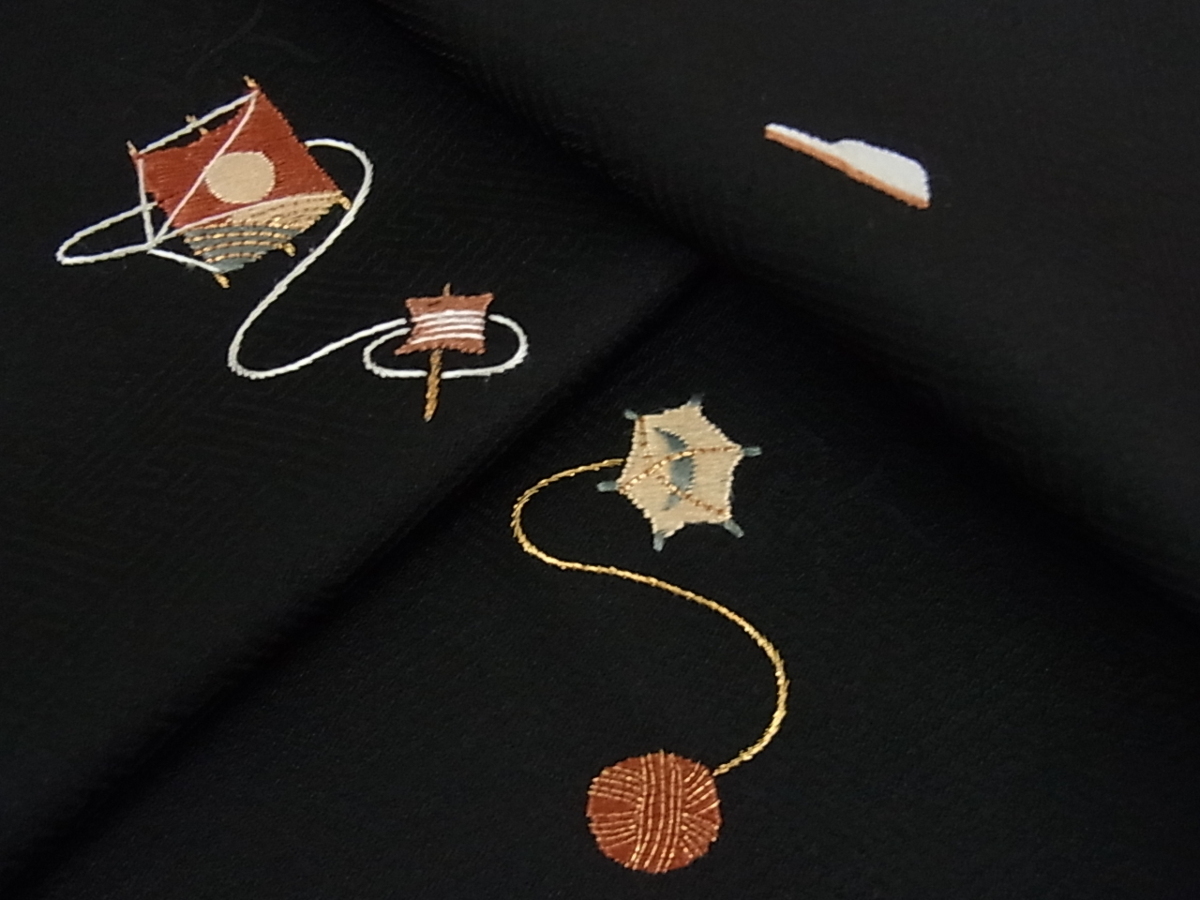 駒刺繍 金彩 花美人着物□訪問着 宝尽くし 霞箔散らし パール 吉澤友禅