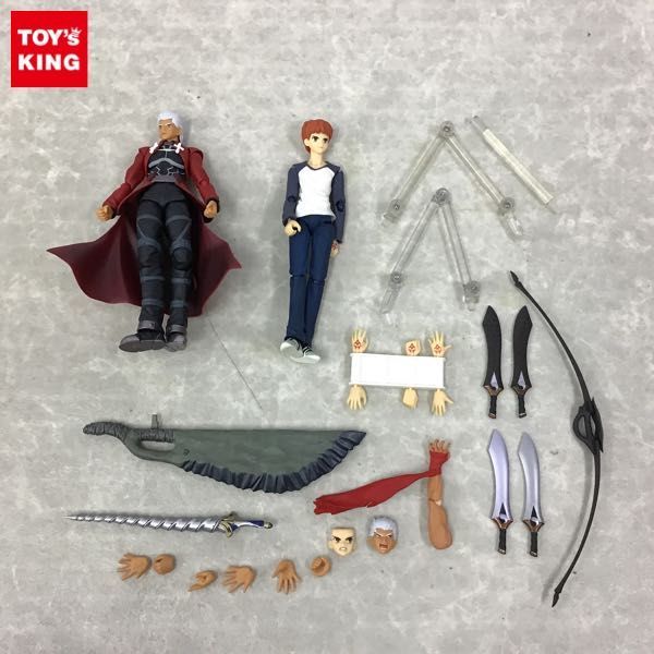 1円～ ジャンク figma Fate/stay night アーチャー、衛宮士郎 私服ver.