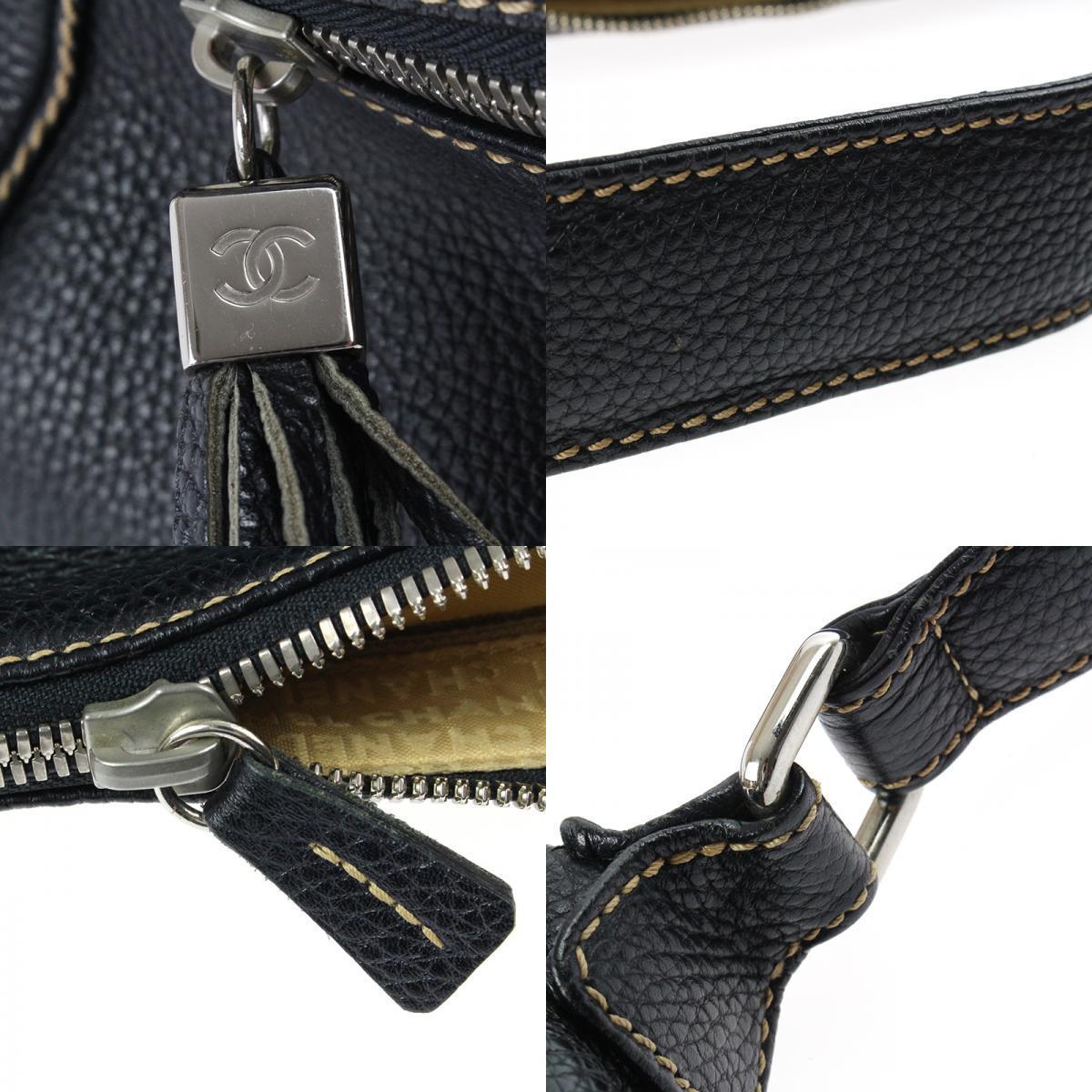 1円スタート 極美品 シャネル CHANEL キャビアスキン ロゴ フリンジ 