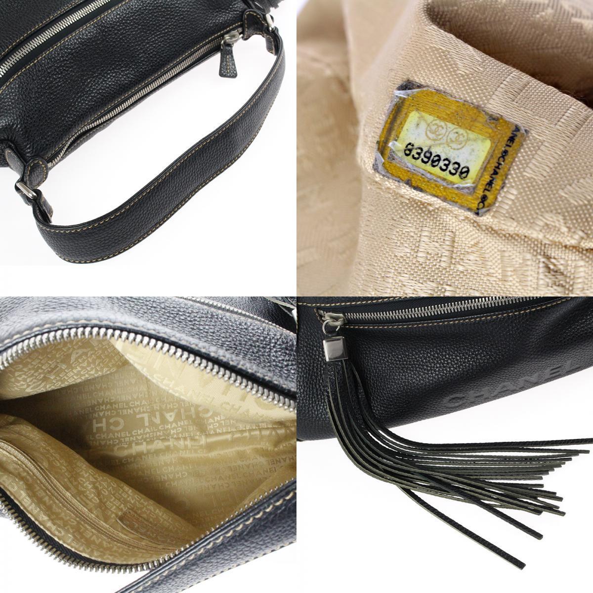 1円スタート 極美品 シャネル CHANEL キャビアスキン ロゴ フリンジ 