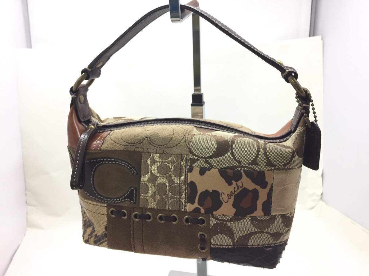 シグネチャー パッチワーク ハンドバッグ COACH コーチ - ブラウン系 