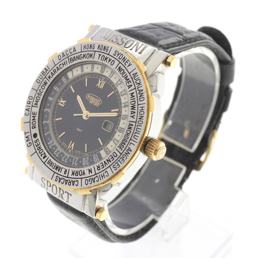 □ MISSONI SPORTS ミッソーニスポーツ 腕時計 クォーツ GMT 世界時計 